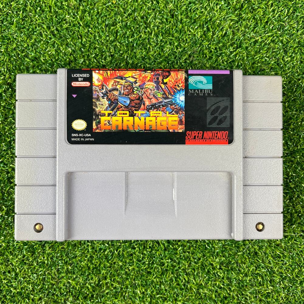 Total Carnage Super Nintendo SNES Authentic OEM Tested Working Malibu Games